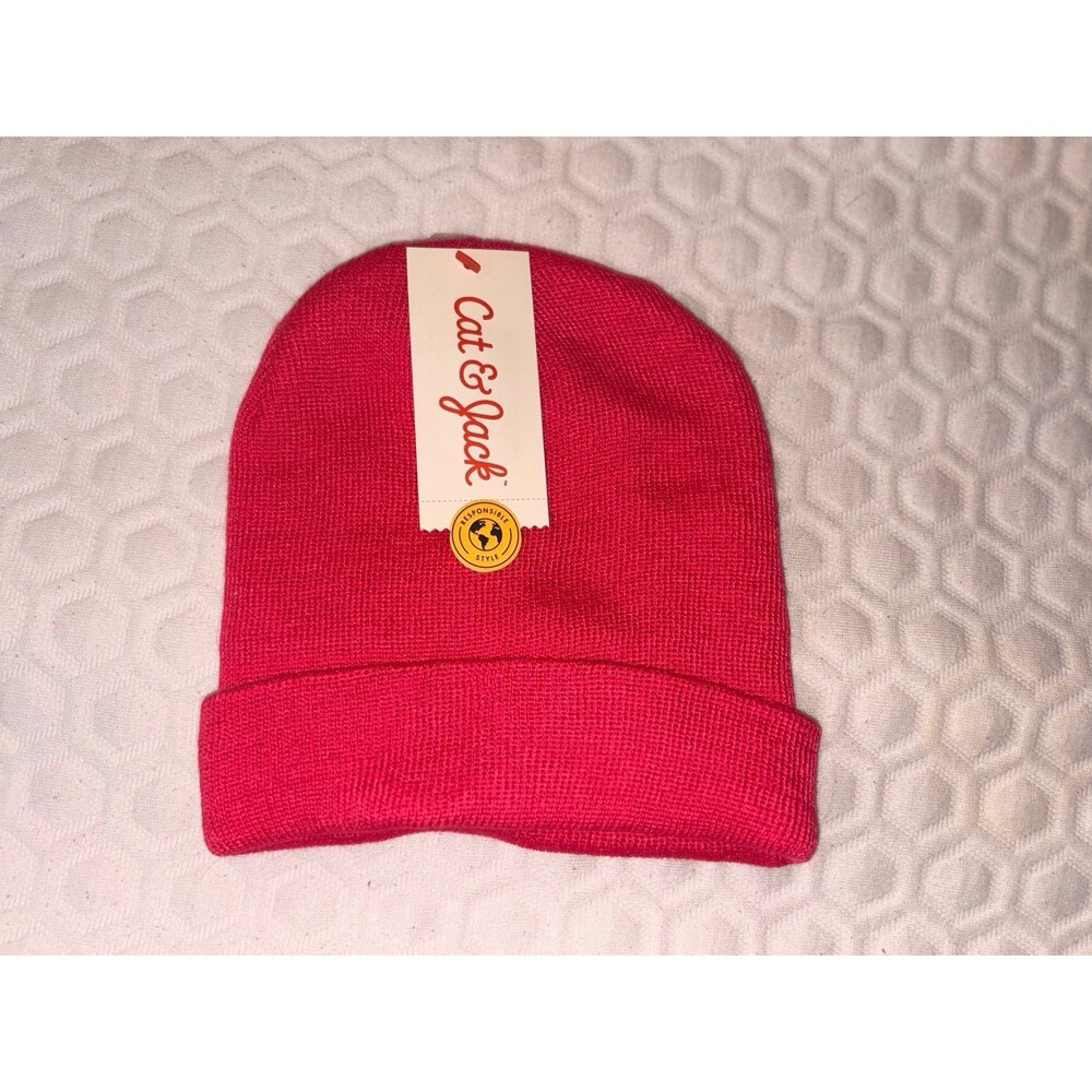 Cat & Jack Kids Beanie Dark Pink One Size Fits Most NEW